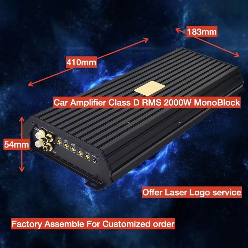 RMS 2000W Brand Quality Car Subwoofer Speaker Amplifier Mono Peak 4000W Bass Amplifier 1ohm Class D Car Amplifier Monoblock