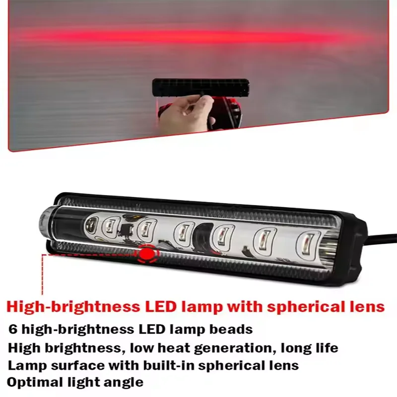 1 Uds. Luces LED de seguridad para montacargas tiras de luz peligrosas rojas rectas camiones inversos, excavadoras, luces para equipos industriales