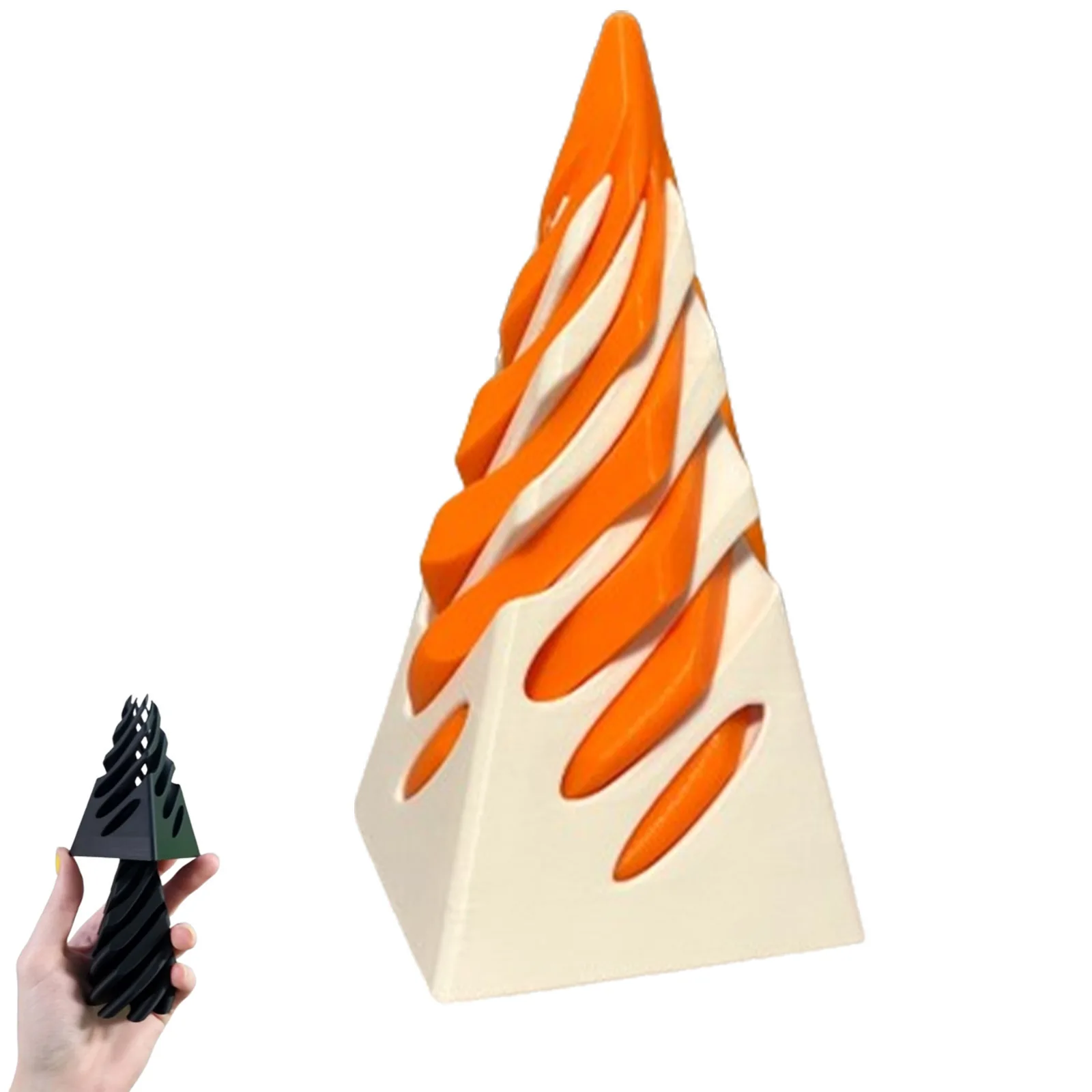 Hot Ins Pyramid Ornament Impossible Pyramid Passthrough Sculpture 3d Print Screw Fidget Toy Spiral Cone Decompression