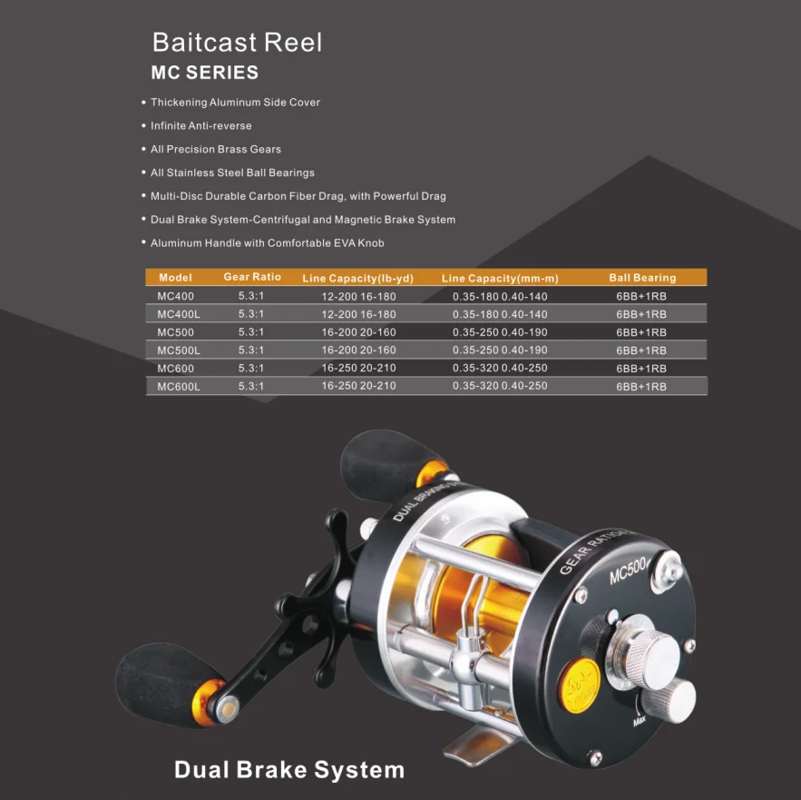 mingyang MC500 Baitcast ReelMC SERIES high pulling force dual braking system - AliExpress 18 mingyang MC500 Baitcast ReelMC SERIES high pulling force dual braking system - AliExpress 18