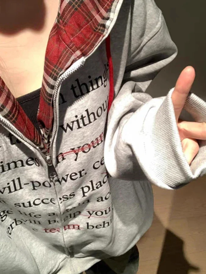 신상 여성 후드티 캐주얼 단색 레트로 롱 가디건 한국 스타일 아우터웨어 지퍼 루즈핏