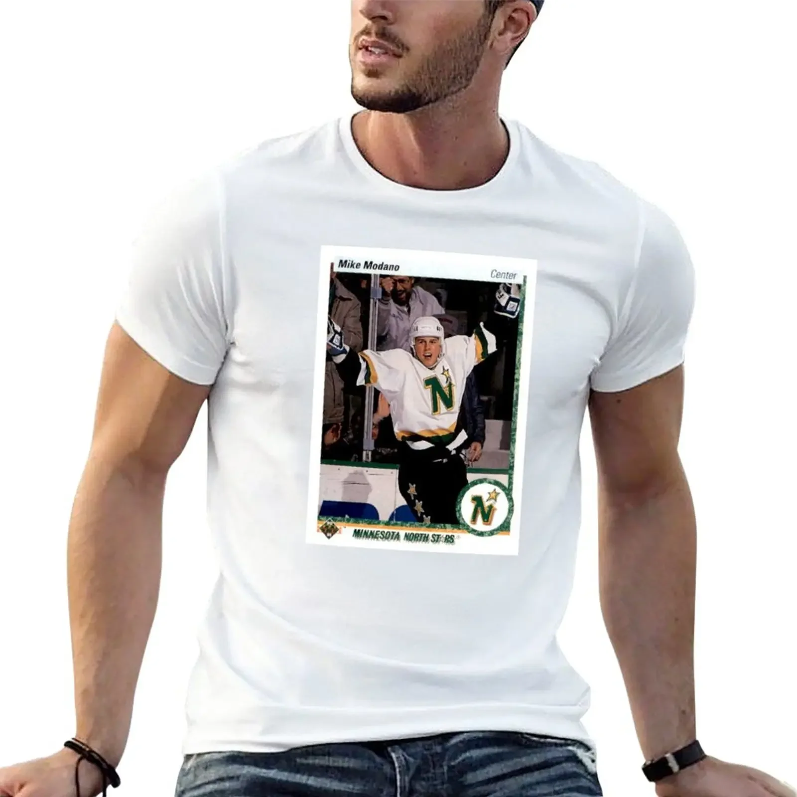 

New Mike Modano Rookie Card T-Shirt blue lock summer clothes Anime t-shirt shirts men graphic
