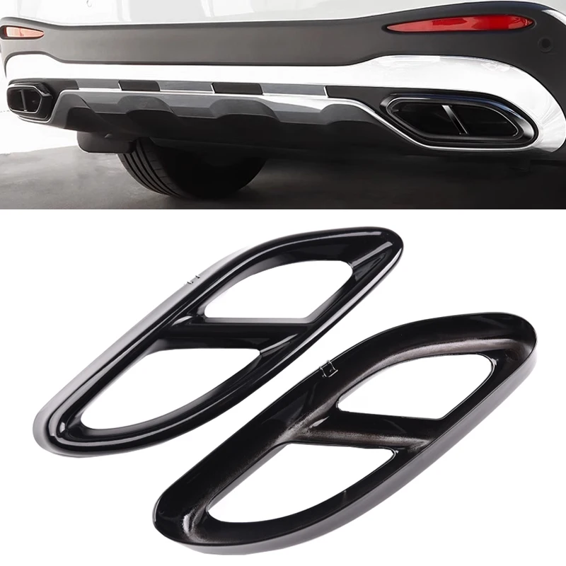 

1 Pair Stainless Steel Car Tail Throat Trim Frame Cover For Mercedes Benz A B C E CLA GLC GLE GLS W176 W246 W205 W213 W212