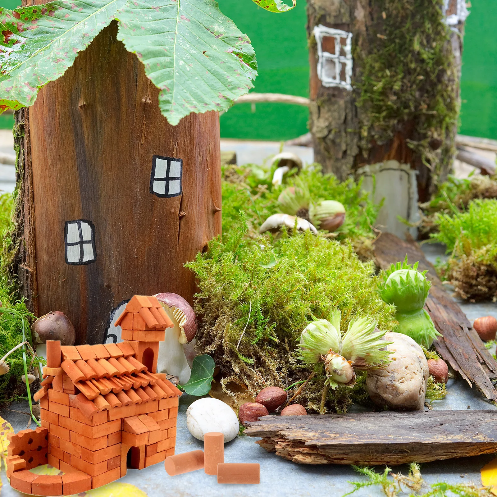 50 Pcs Simulated Brick Accessories Building Blocks Miniature Diy Small Bricks Garden Miniatures Soil Toys Wall
