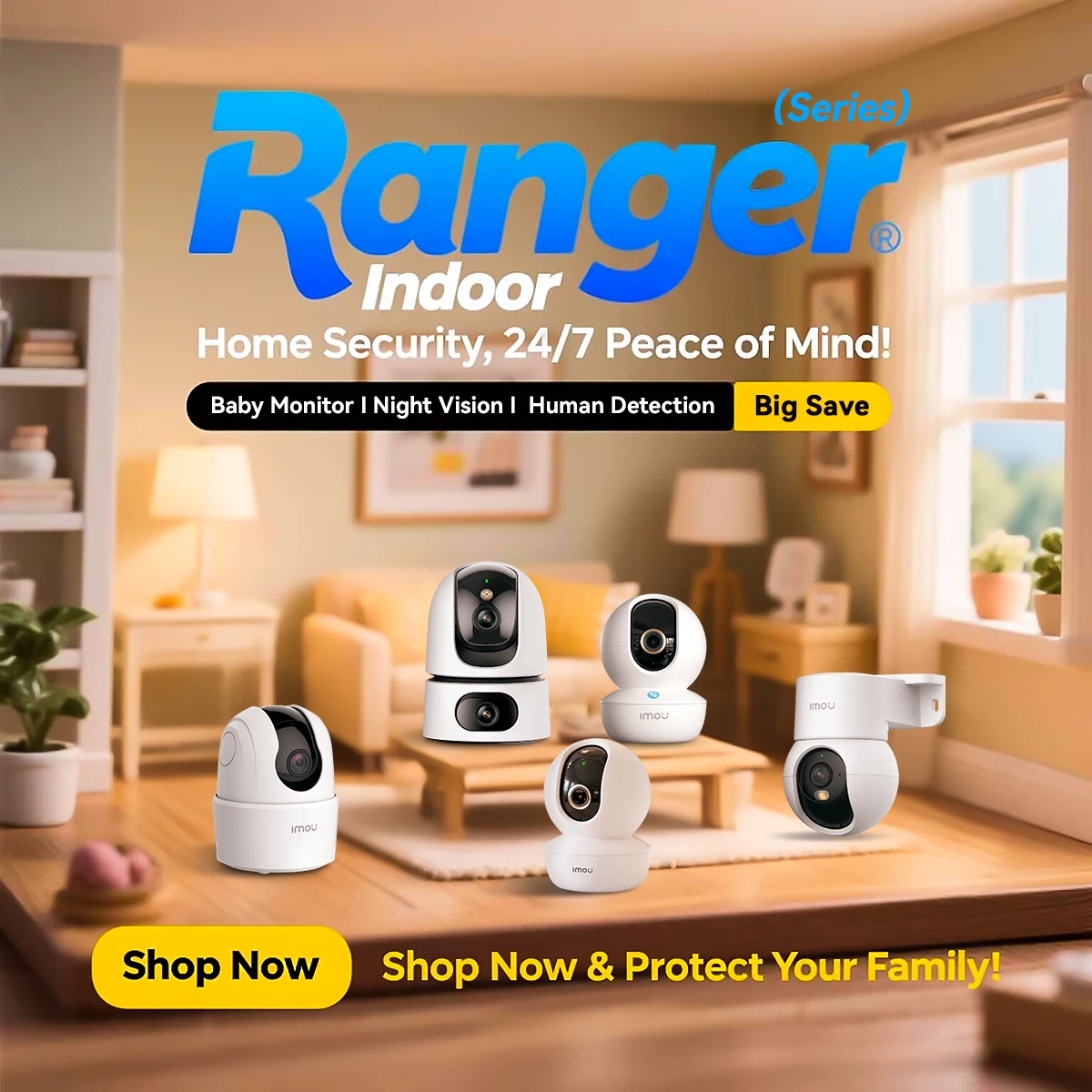 

IMOU Ranger series indoor Wifi IP Security Camera Baby Monitor AI Human Pet Detection Color Night Vision Surveillance