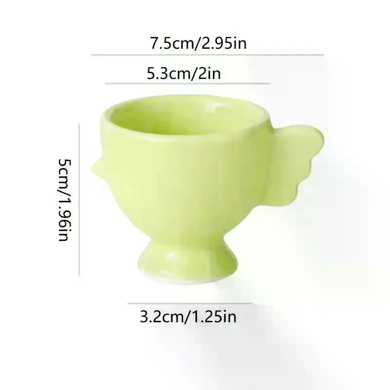 Egg Cup Heightened Base Solid Color Non-Slip Handle Good Grip Makeup Sponge Holder Mini Breakfast Ceramic Egg Holder Dining Room