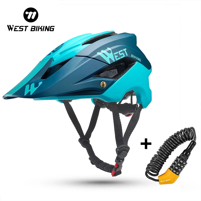 WEST BIKING Road Mountain Cycling Helmet Integrally-molded Ultralight Outdoor Breathable Helmet Bike Equipment With Lock