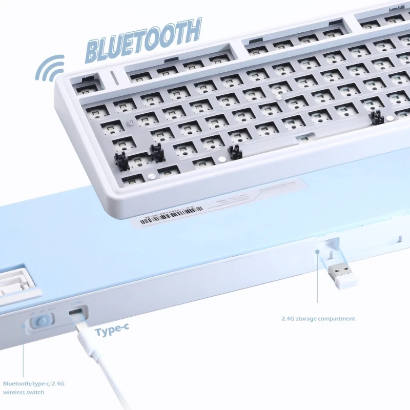 Ls01 teclado mecânico interruptores convenientes substituição 5.0/2.4g/usbc transporte da gota