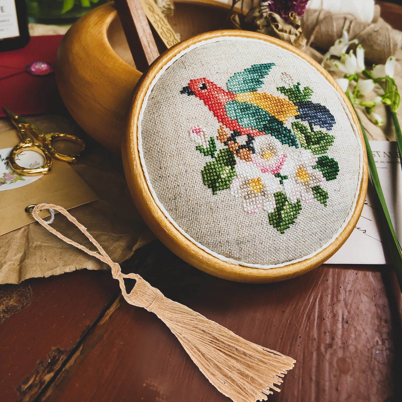 

6pcs Jute Tassel Garland Hanging Decor For Holiday Tables Mantles Craft Displays Fall Home Wedding Party Burlap Tassel Tieback