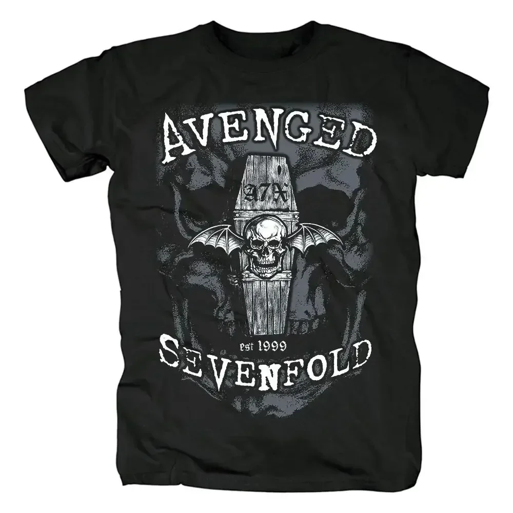 Avenged Sevenfold Metal Rock Graphic Print Short Sleeve 100%Cotton Tees Hip Hop Fashion Shirts Plus Size T Shirt for Men Tops