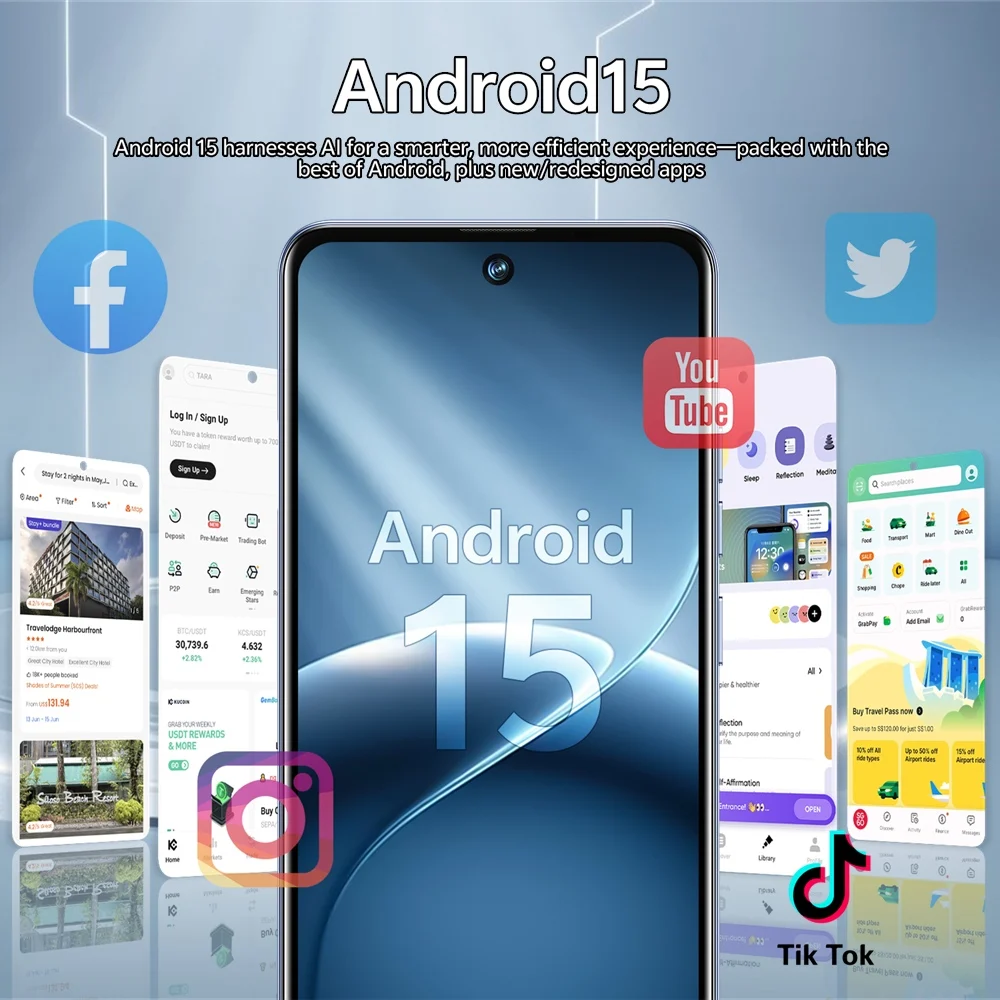 K-Touch Smartphone 5G C27 Ultra Mobile Phones Android Face Unlock Cell Phone 5G Dual SIM 22GB+2TB Smartphone 7.3inch HD 8000mAh Battery Mobile Phone