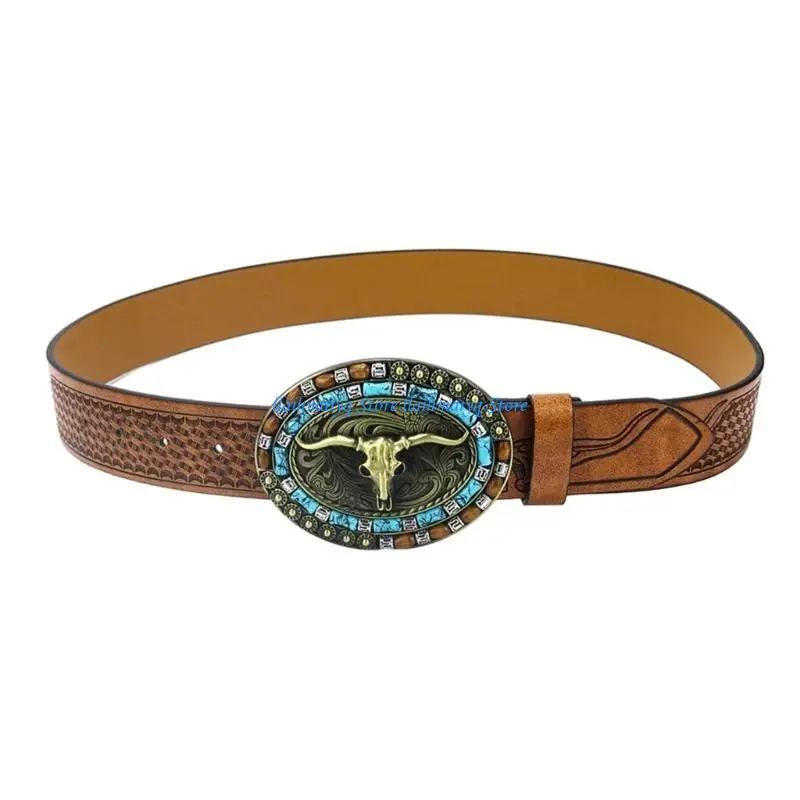 573B Thắt lưng nam bằng da PU phù hợp mọi kiểu dáng sang trọng Khóa thắt lưng có thể điều chỉnh Dây đeo thắt lưng Punk