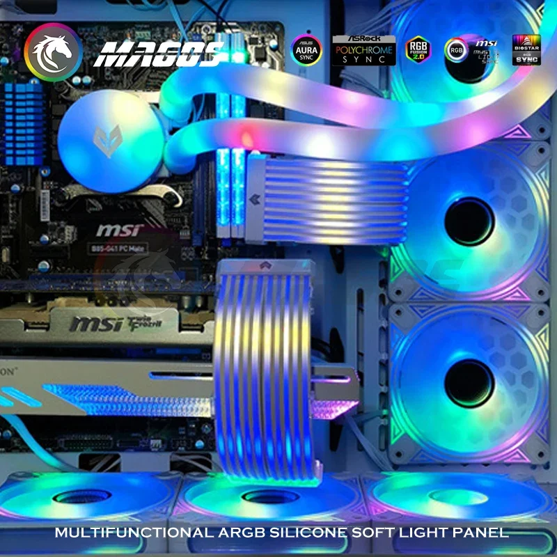 CoolMoon PC Case GPU Cable de extensión Cable 8PIN/24PIN Streamer Rainbow Neon Extender 5V 3Pin AURA