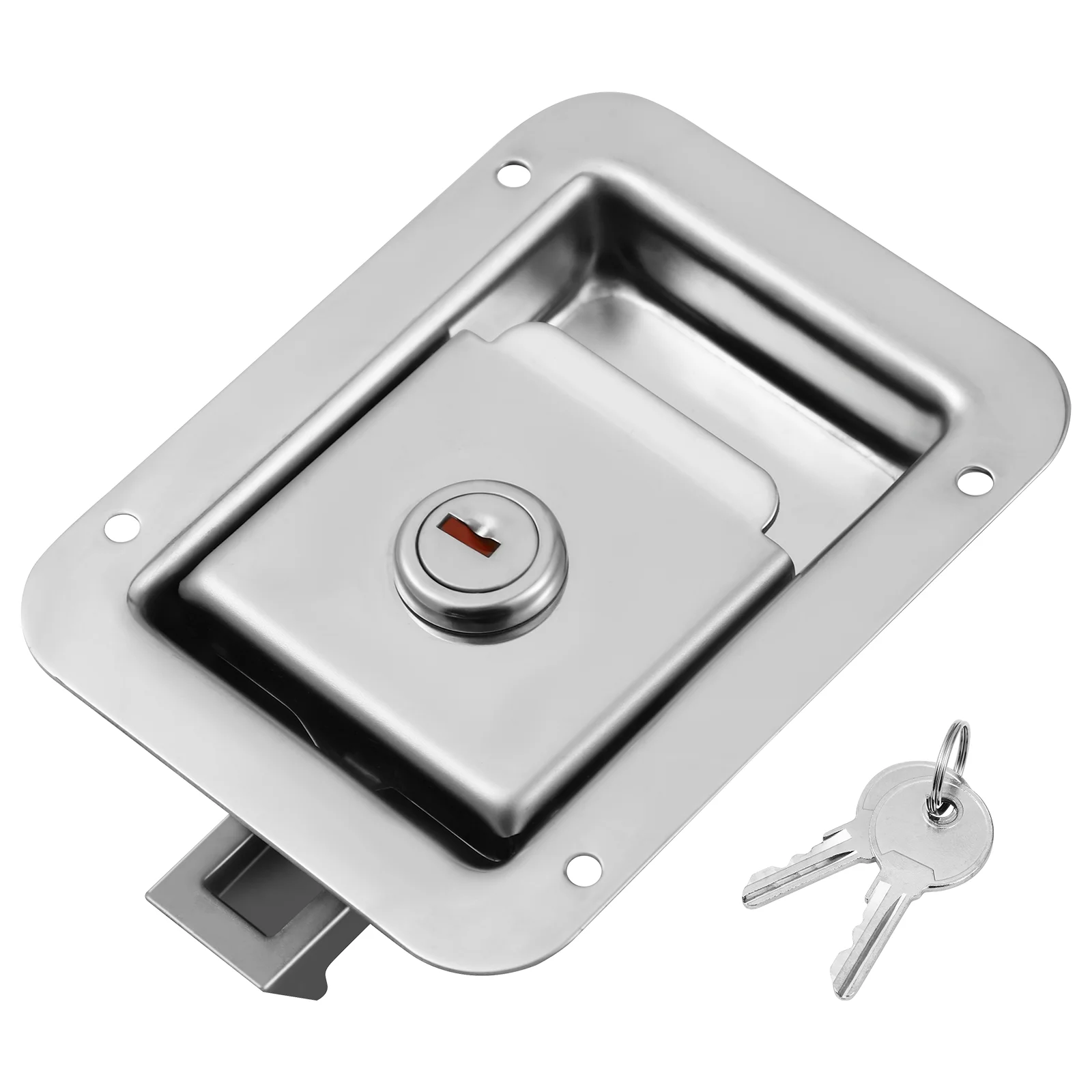 Flush Mount Door Latch Lock Locking with Key Paddle Toolbox Handle Mechanic Truck Heavy Duty