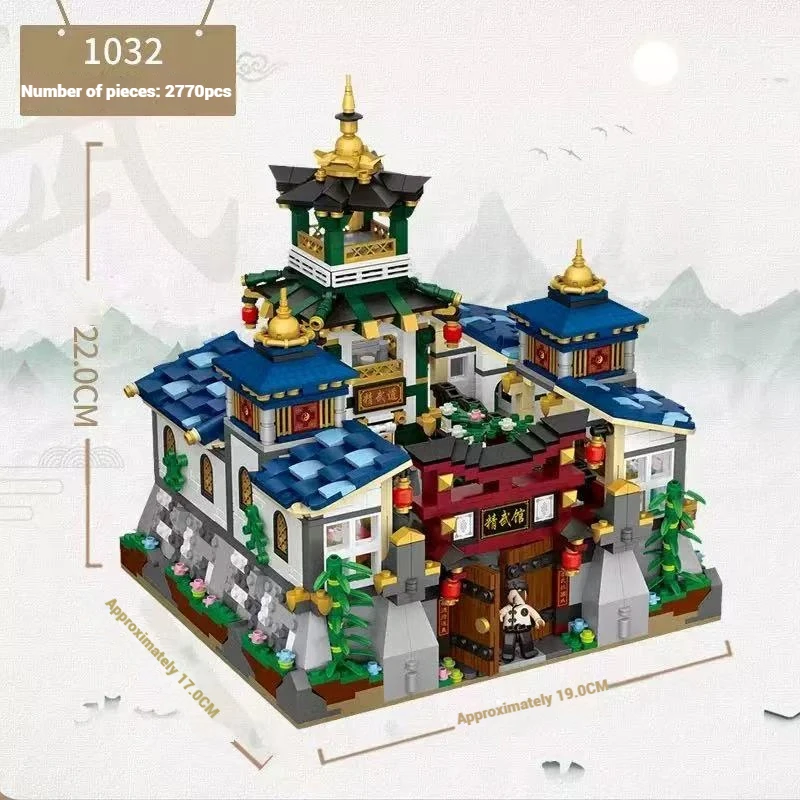 

Строительные блоки серии LOZ Street, модель здания «сделай сам», сборка модели самурайского зала, украшения для игрушечных моделей, подарки на день рождения