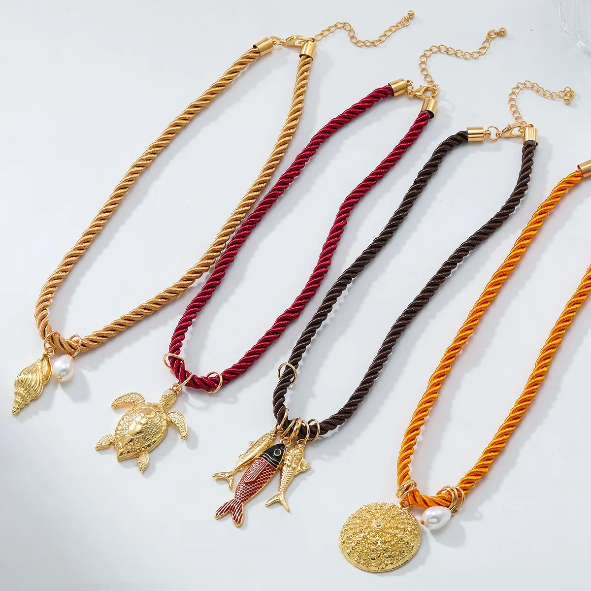 Multi Layer Beaded Necklace Starfish Shell Mixed Color Bead Charms Women Ocean Bohemian Beach Vacation Statement