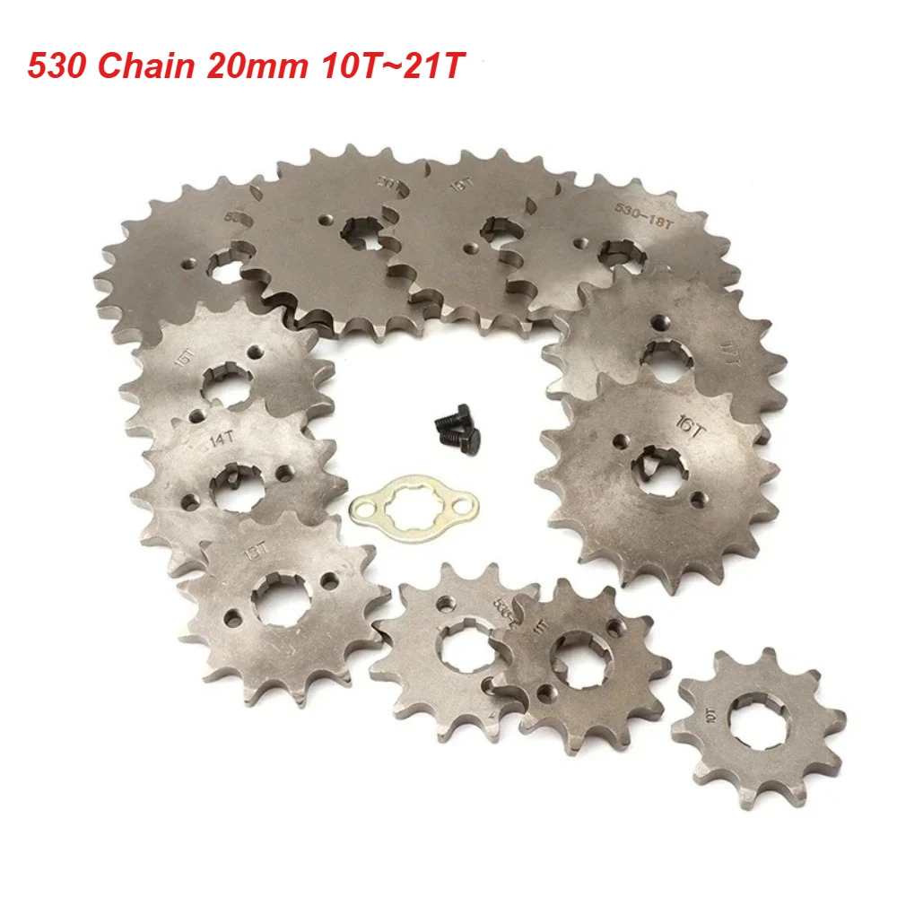 530 Chain 20mm 10 11 12 13 14 15 16 17 18 19 20 21 Teeth Front Engine Sprockets For Dirt Bike ATV Quad Buggy Motorbike