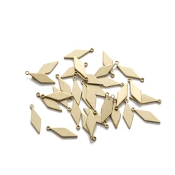 50Pcs Raw Brass Geometric Diamonds Shape Charm Blank Rhombus Charms for Diy Earrings Necklace Bracelet Jewelry Making Findings
