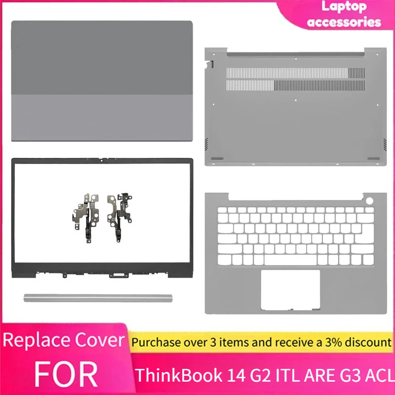 FOR Lenovo ThinkBook 14 G2 ITL ARE G3 ACL Laptop Rear Lid Top Case/Hinge/Front Bezel/Palm rest/LCD Back Cover/Bottom Case