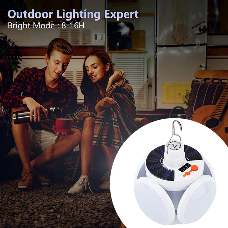 Solar Camping Lantern Rechargeable Lantern With Hanging Hook Tent Lights For Camping Emergency Hurricane Usplug