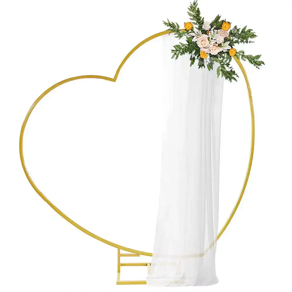 Cross-border wedding props heart-shaped wrought iron arch background frame outdoor arrangement lawn flower stand balloon bracket