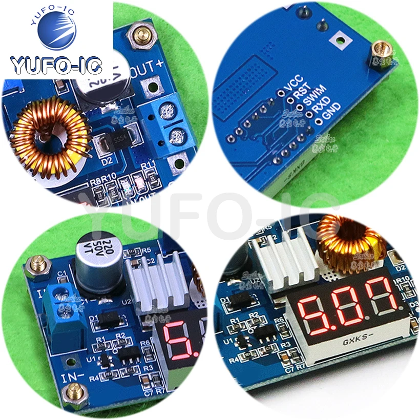 Free Ship 1PCS Voltage Adjustable DC-DC Buck Power Supply Module 5A Large Work Rate 75W With Digital Display Board