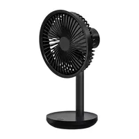 SOLOVE 5W USB Desktop Table Fan 4000mAh USB Rechargeable 3 Modes Wind Speed Cooling Oscillating Black Fan 3Colors