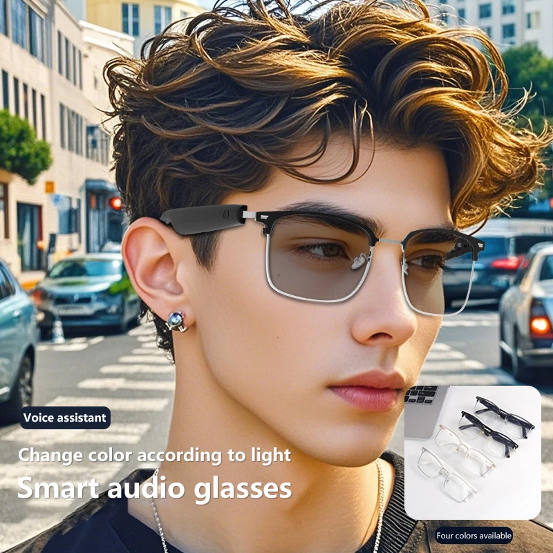 

Умные очки, аудио-очки с Bluetooth, синий свет, изменение цвета, прослушивание музыки, четкие звонки, сменные линзы