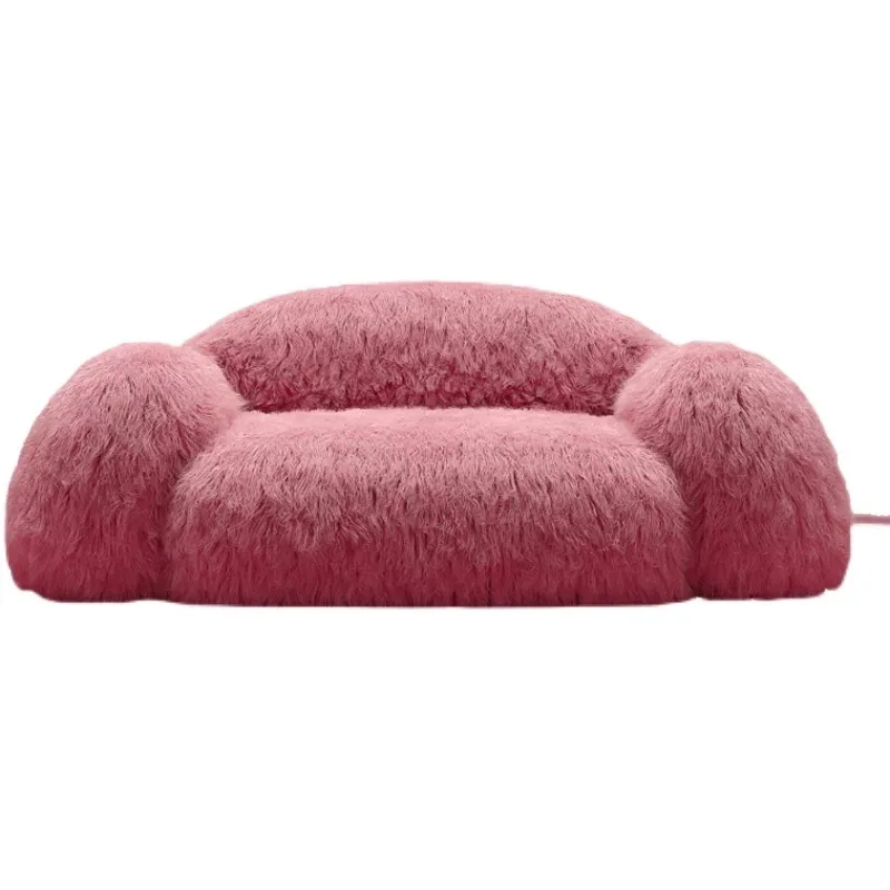 

Modern light luxury Internet celebrity plush lazy sofa pink Nordic style minimalist small apartment bedroom single