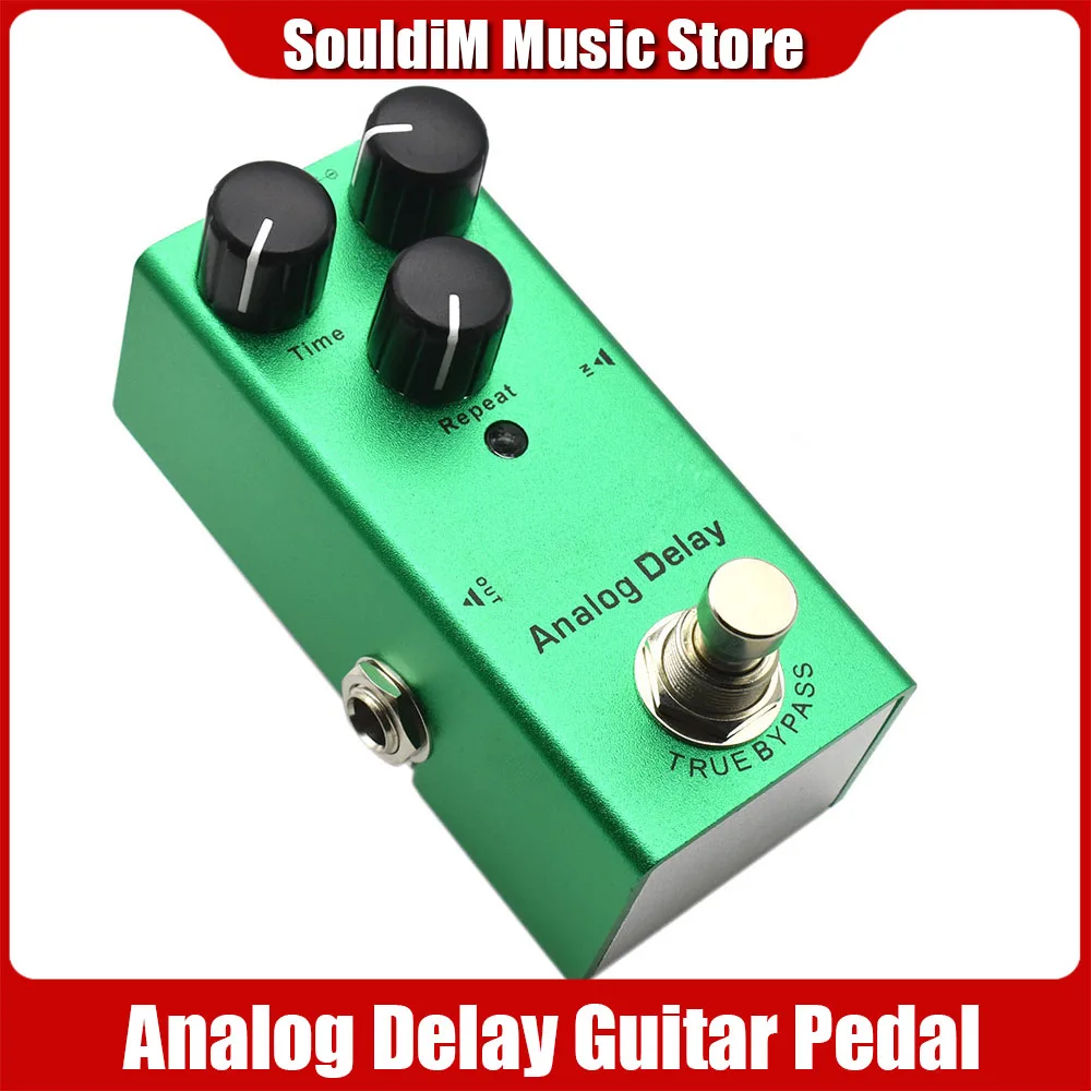 Analog Delay Guitar Effect Pedal with ABS Control Knobs Mini Single Pedal for Electric Guitars DC 9V Dark Green