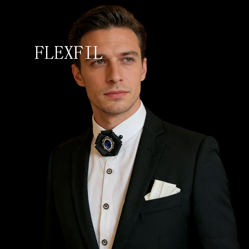 

Роскошный галстук-бабочка FLEXFIL для мужчин, брендовый, высококачественный, с кристаллами, в стиле барокко, для вечеринок, деловых встреч, свадеб, украшение-бабочка, бижутерия.