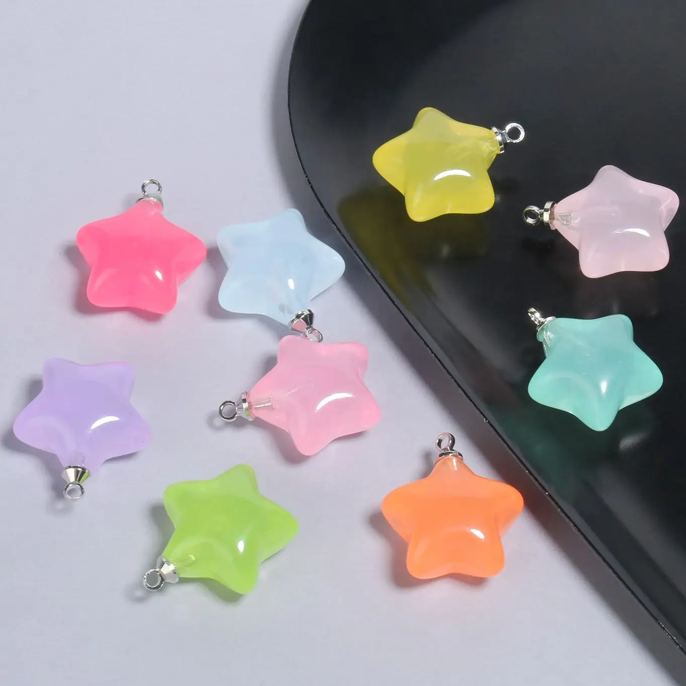 10pcs/lot Mixed Cute Resin Star Charms Pendants DIY Bracelets Necklaces Earrings for Jewelry Making Finding Keychain 20x17.5mm