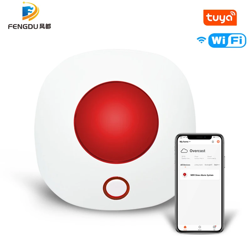 WiFi Indoor Wireless Alarm Siren for Gsm Alarm System 110dB WiFi Tuya Sound Light Strobe Siren Smart Home Security Burglar Alarm