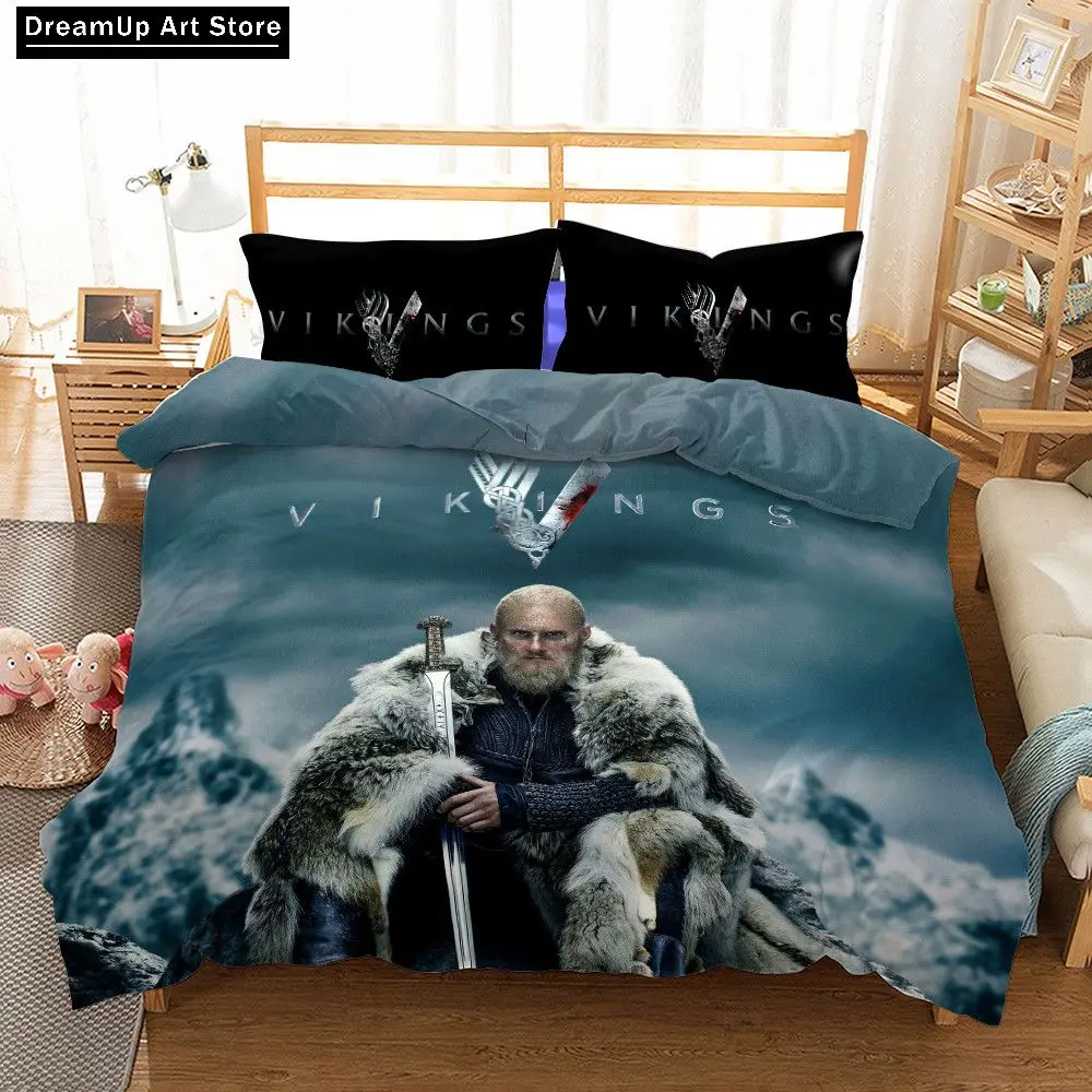 3D Print Fashion V-Viking Bedding Set Boys Girls Twin Queen Full Size Duvet Cover Pillowcase Bed Adult Bedroom