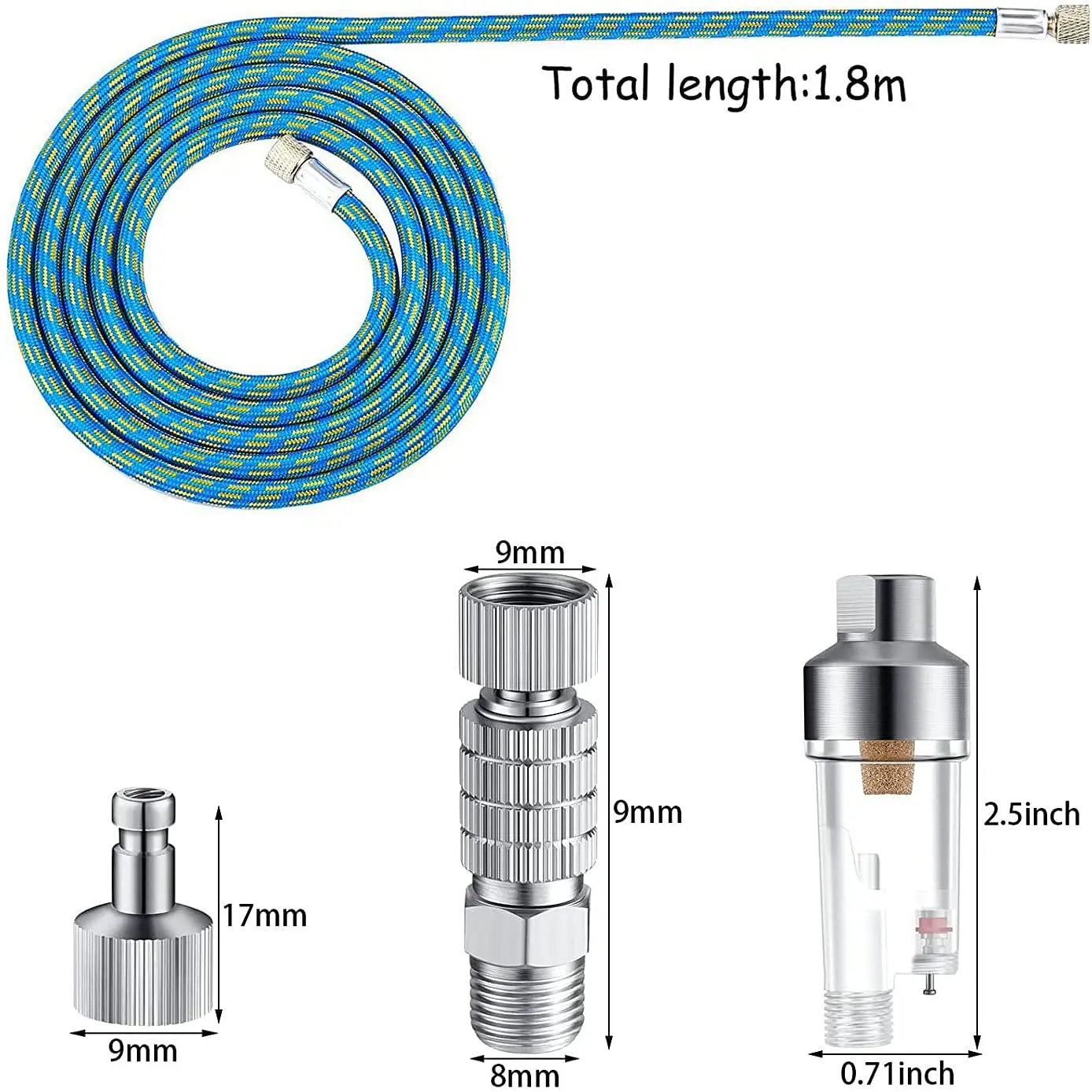 JOYSTAR nowy profesjonalny farba w sprayu zestaw do aerografu podwójne działanie 0.2mm/0.3mm/0.5mm zestaw z pistoletem kompletny zestaw do sztuki ogólnego przeznaczenia