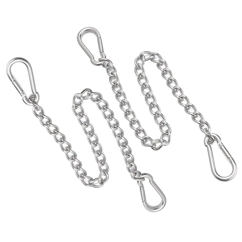 Hanging Chair Chain With Carabiner-2 Pack Stainless Steel Hanging Kit Heavy Duty For Punching Bags Hammock Swing Sandbag