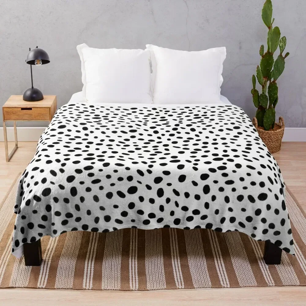 Dalmatian Dog Black Spotted Design Throw Blanket Softest Decorative Beds Blankets For Sofas Custom Blankets