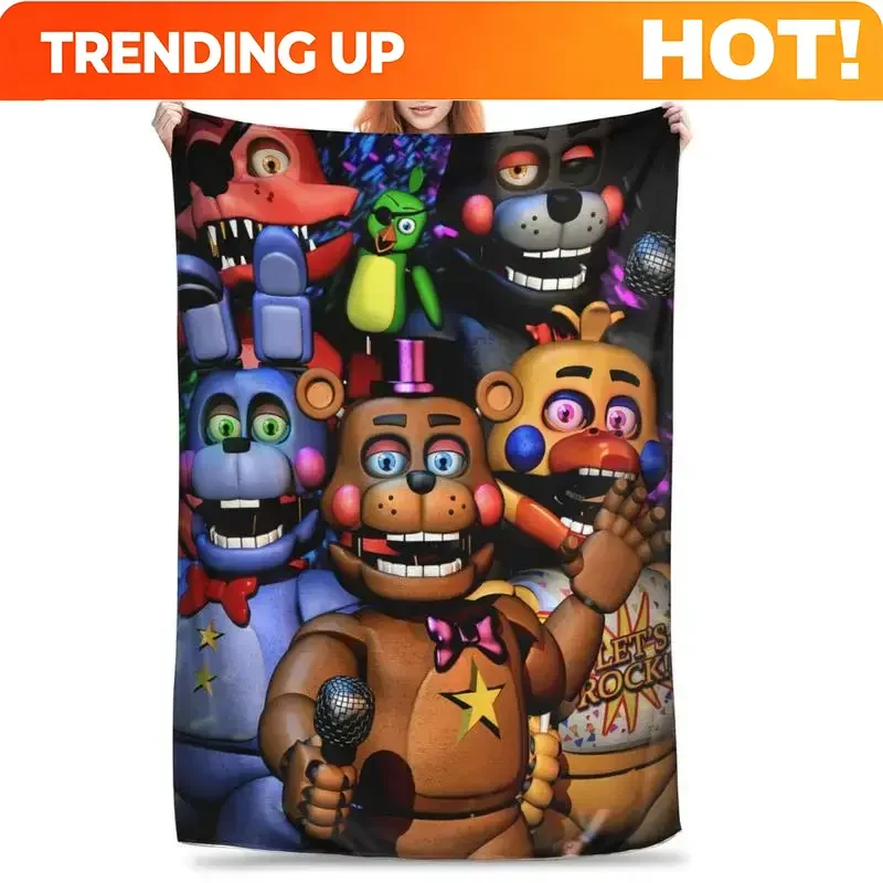 Customize Five Horror Nights Video At Game Freddy'S Ultra Soft Micro Fleece Throw Plush Blanket Bedding All Season Warm Sherpa Q