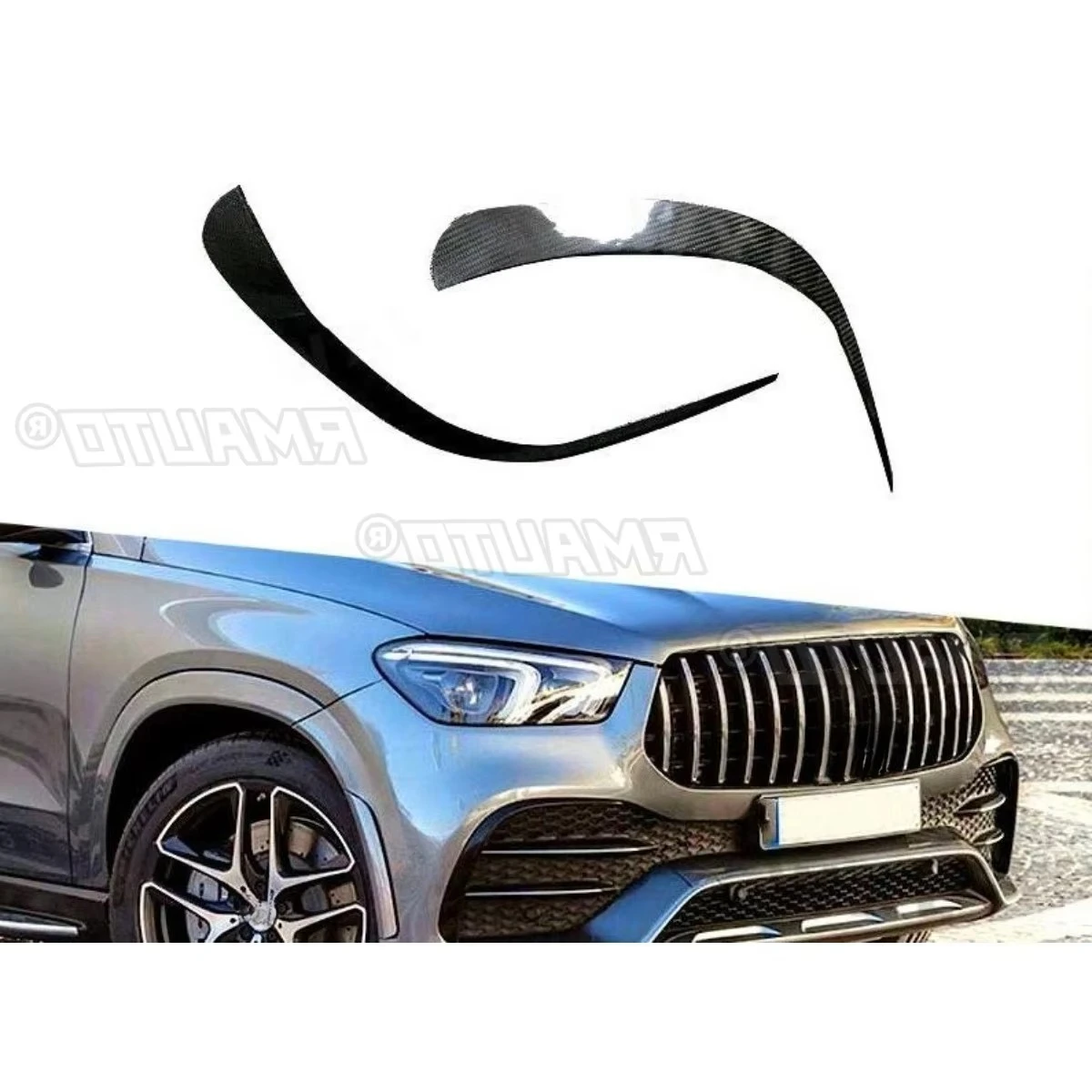 

For Benz GLE Class W167 GLE350 2020+ Real Carbon Fiber Car Wind Knife Bumper Air Vent Splitter Bumper Splitter Air Vent Trim