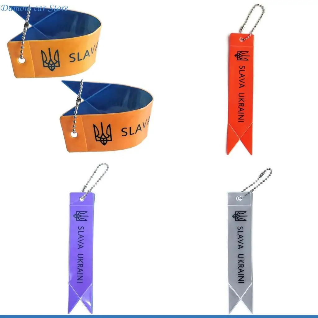 

A2UC Reflective Keychain Bag Pendant Reflectors Keyrings For Visible Safety Reflectors