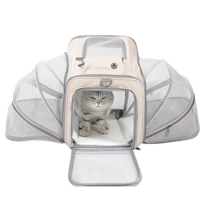 Small Dogs Carrier Soft Cat Carrier Stylish Expandable Pets Carriers Puppies Kitties Cage Ventilated Rabbit Small Animals Travel