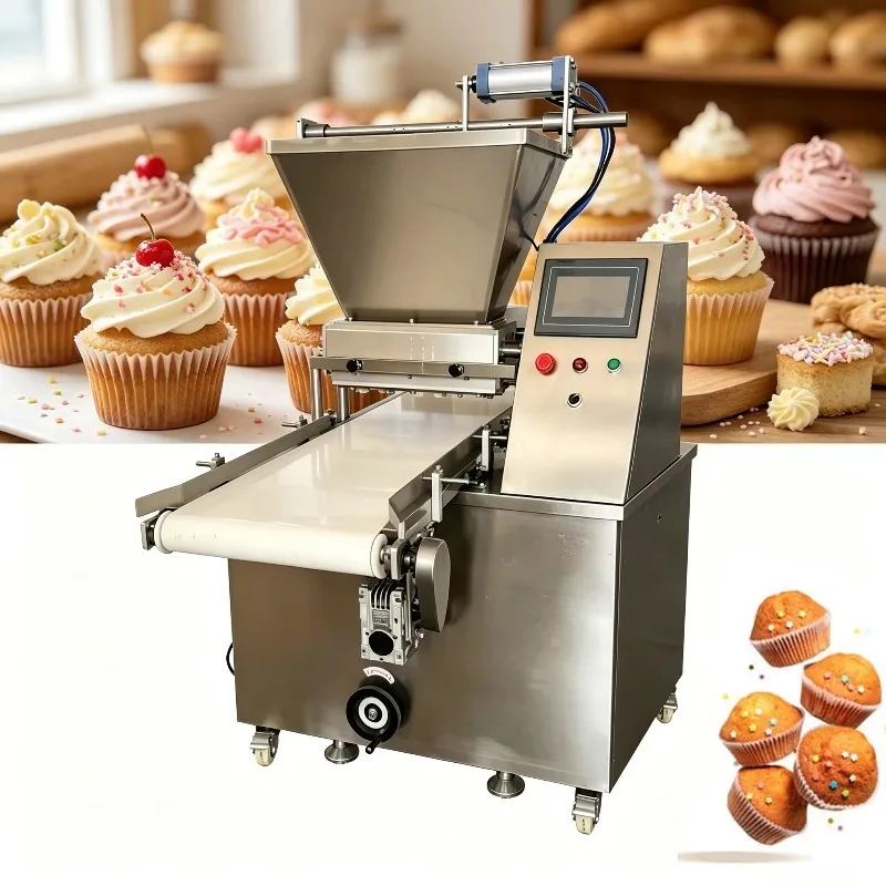 Bakery Cake Machine Full-Automatic Cupcake Production Equipment Customizable Molds Industrial Cake Make Line