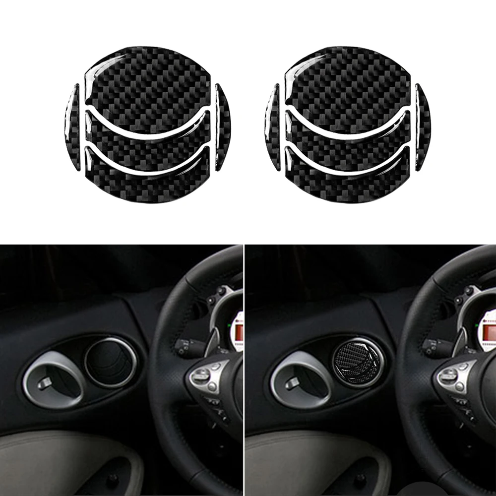 

Real Carbon Fiber Car Air Conditioner Vent Exhaust Sticker Cover For Nissan 350 370Z Z34 2009-2020 Car Accessories Interiors