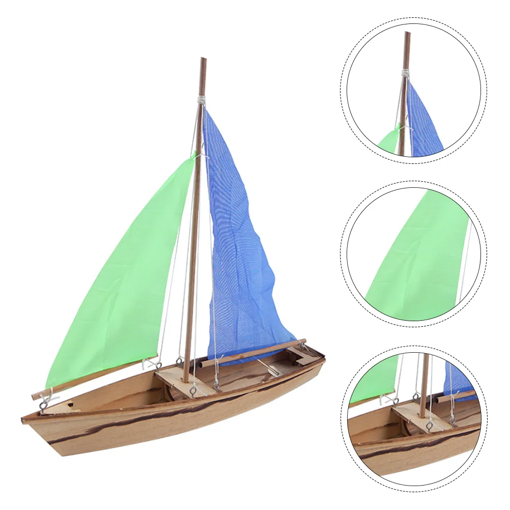 Kit de barco artesanal modelo de vela, velero de madera Hemoton, toddomía, juego de barco de madera DIY con rompecabezas de construcción de bolas