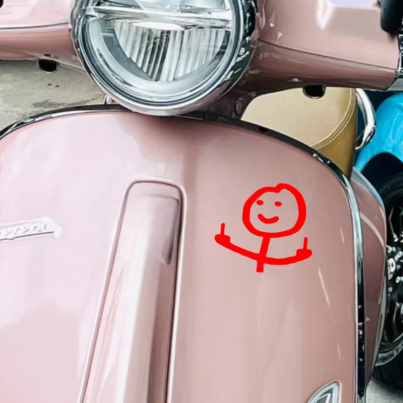 1 unidad de pegatinas JDM sonriente para motocicleta, calcomanías de vinilo impermeables, casco de motocicleta, paneles laterales de tanque de