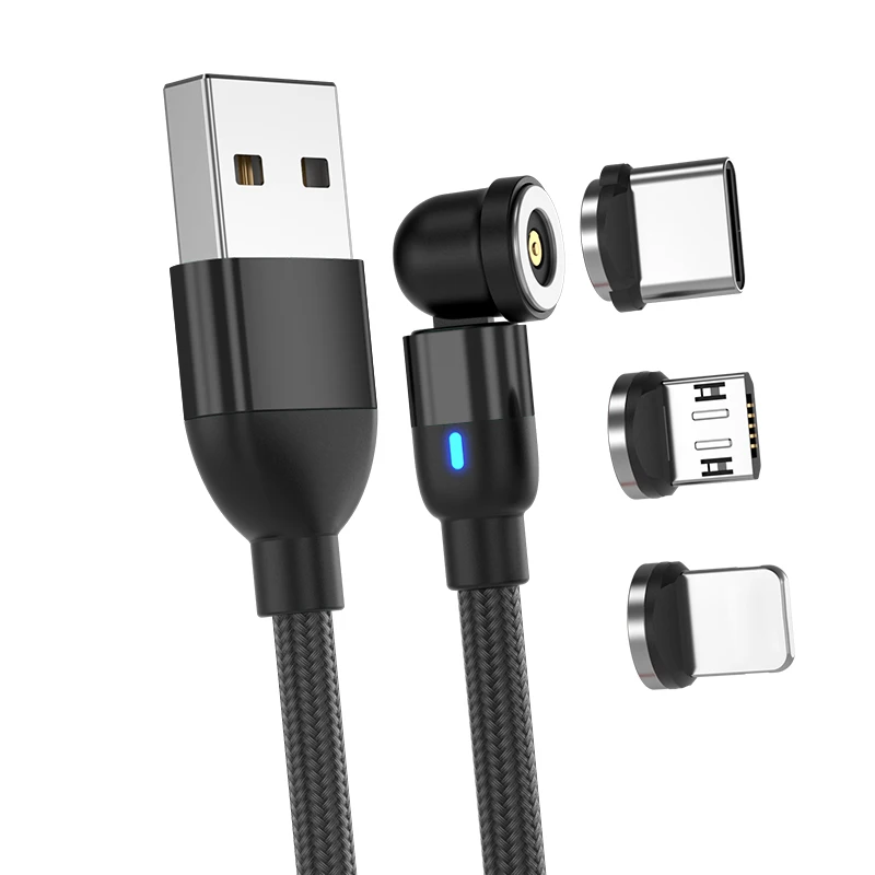 3m Magnetic Cable 540 Degree Rotate USB Type C Charging Cable Long Usb Magnet Charger Micro Magnetic Cable 1m 2m For iPhone