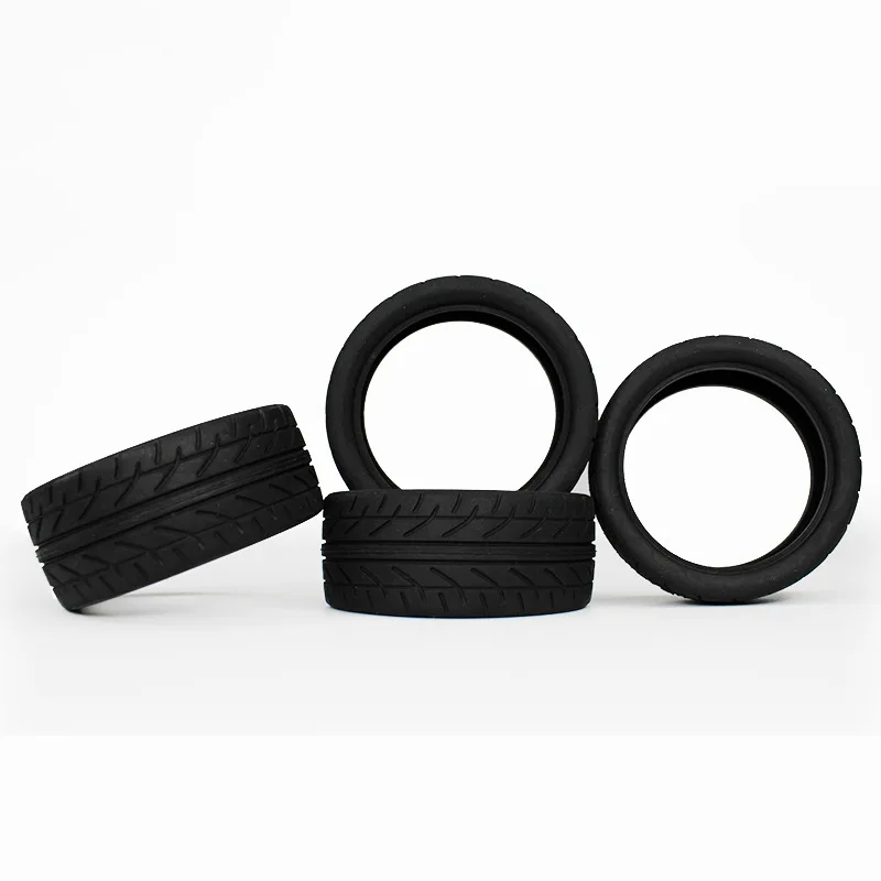 1/10 On‑Road Racing Tires, 4‑Piece Set, Wear‑Resistant Soft Street Tires, Compatible with Tamiya, HSP 94123, CS, TT02, Toy parts