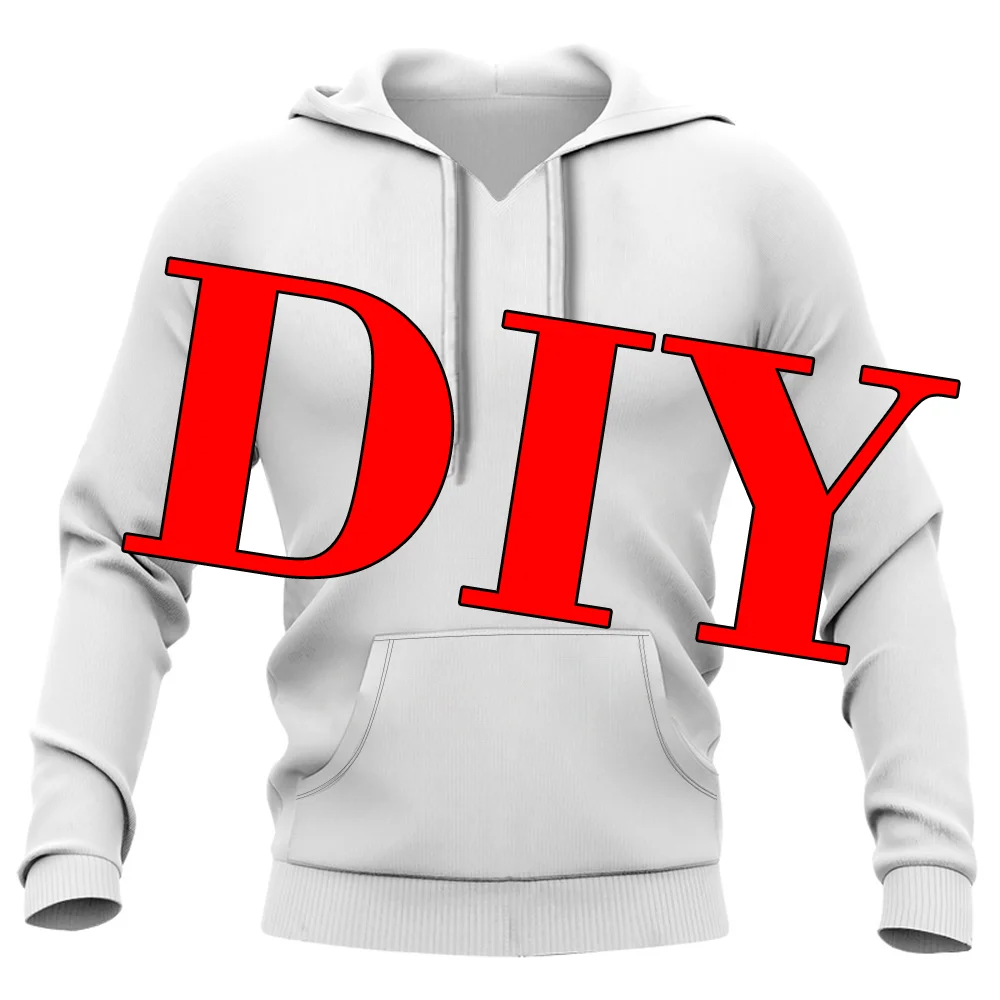 New 3D printing men\'s DIY hoodie custom LOGO pattern sports fashion large size hoodie