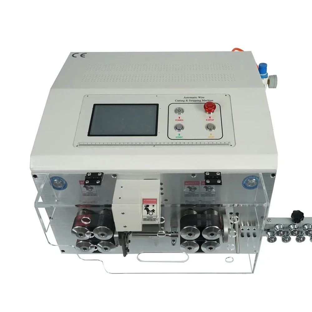 업그레이드된 850W 220V 110V SWT-608-YHT5 고속 원형 피복 이중 와이어 레이어 필링 기계 8륜 터치스크린 컨트롤 썸네일 5