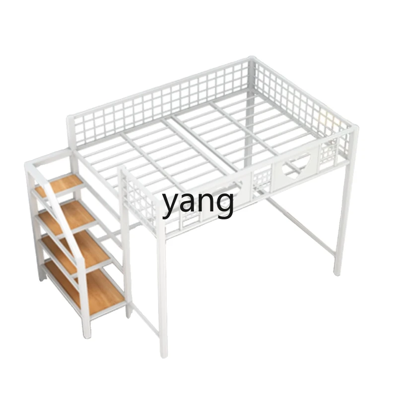 lmm simple elevated bed modern environmentally friendly upper and lower double bed household small apartment bed under empty